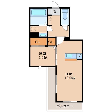 古国府駅 徒歩13分 1階の物件間取画像